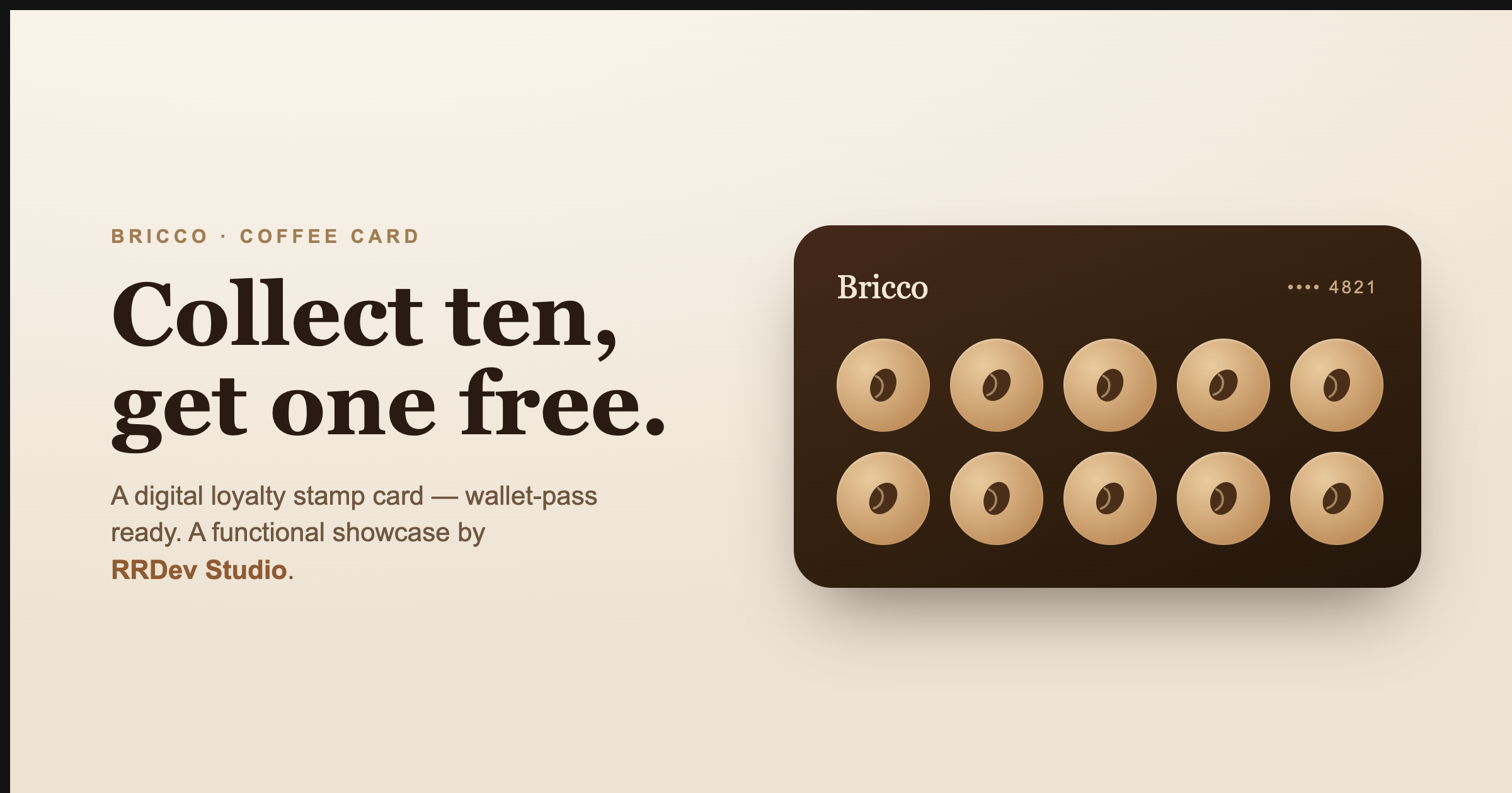 Bricco — Coffee loyalty card