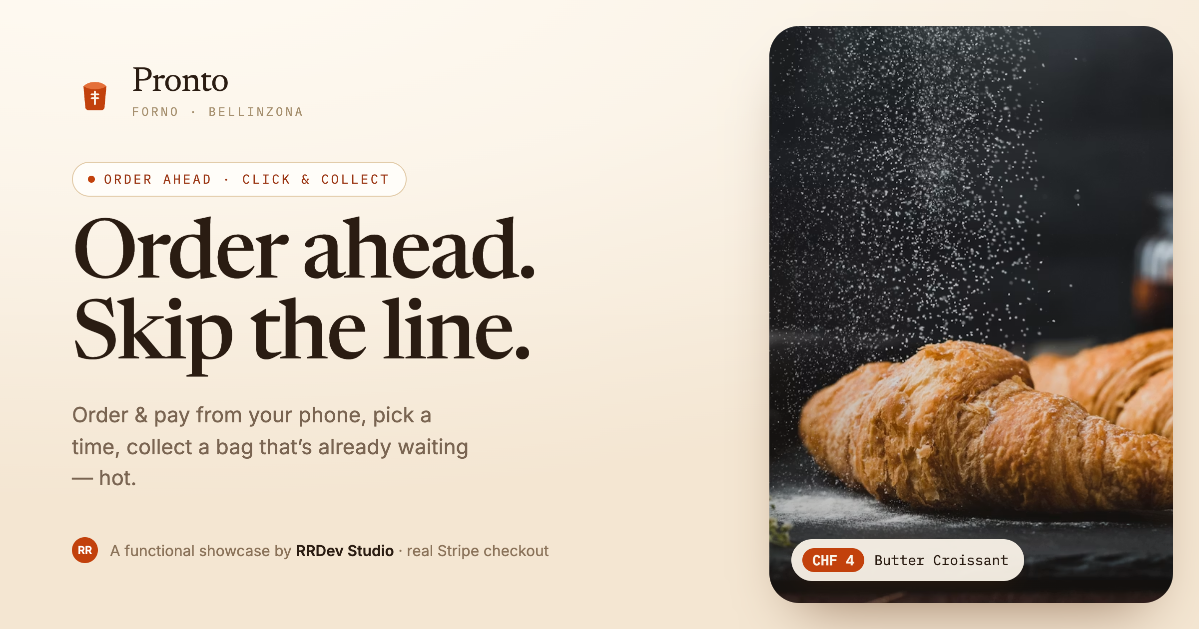 Pronto — Order ahead · click & collect